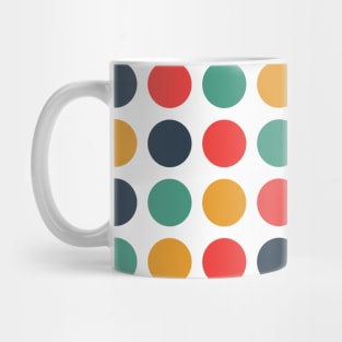 Spots and Dots in blue green red and yellow Mug